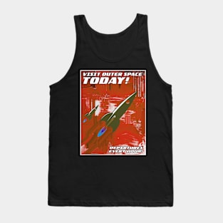 Visit Outer Space (Red) Tank Top